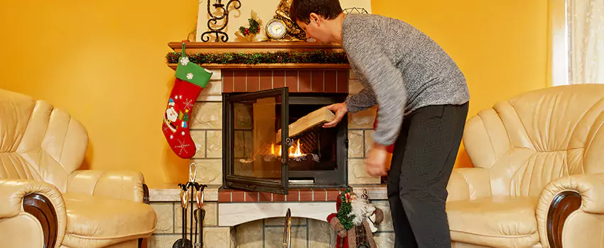 Rusted Metal Fireplace Restoration in Universal City, Texas